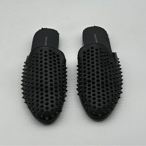 Saks Fifth Avenue Rudy Metal Spikes Slip on mule loafers shoes size 11.5